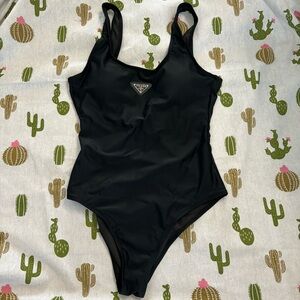 Black Prada One-Piece Swimsuit Fits